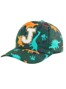 1pc Kids Cute Dinosaur 26-Letter Print Baseball Cap, Fashionable Sun Hat For Boys, Suitable For Spring/Summer Daily Outdoor Use, Great Gift - Green - View 6