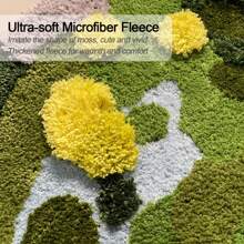 Alfombra de baño verde musgo, lindas alfombras de baño antideslizantes de microfibra con fleece suave y aterciopelado, alfombra de ducha estética (40x20 pulgadas) - 1 - Ver 5