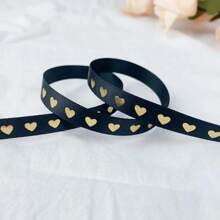 1cm 5 Yardas Cinta de satén con diseño de corazón para manualidades DIY, lazos, envoltura de regalos del Día de San Valentín, decoraciones de fiestas, bodas y Navidad - Multicolor - Ver 4