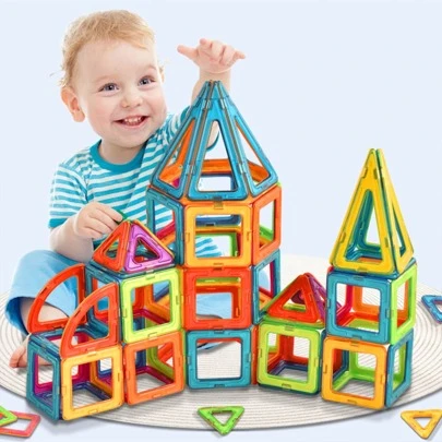 20/50/100pcs Magnetic Building Blocks DIY Magnetic Tiles Children Toys, Designer Construction Set, Christmas, Easter Gifts (Random Color, Medium Size)