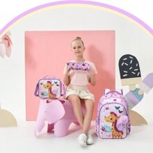 3PCS School Bags For Girls Children's Backpack For Elementary Students Kids Cute Backpack Set With Lunch Bag - Multicolor - View 8