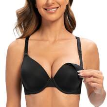 MELENECA MELENECA Women's Full Coverage Underwire Support Plus Size Breastfeeding Nursing Bra