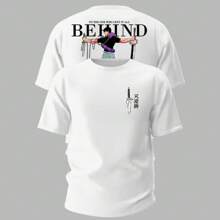 Fushigoro Behind Anime T-Shirt Unisex 100% Cotton Streetwear New Release Plus Size - 白色 - 查看 1