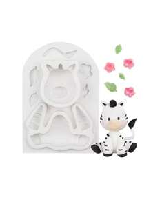 1 件动物巧克力软糖硅胶模具狮子大象猴子斑马长颈鹿饼干蛋糕烘焙模具生日蛋糕装饰工具 - 白色 - 查看 6