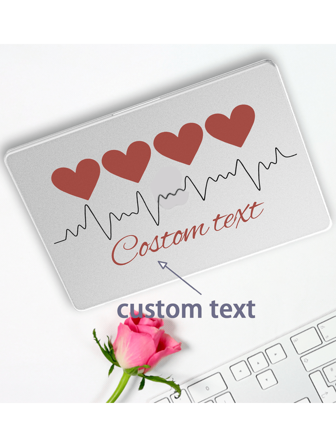 1pc Custom Designed Heartbeat Heart Pattern Protective Case, Unique Combination Of Heartbeat And Love Elements, Fashionable And Creative, Wear-Resistant, Full Protection Compatible With MACBOOK 13/15/16 Inch, Ideal Gift For Couples, Friends, Family Or Personal Customized Present, Suitable For Birthday, Anniversary, Holiday Gift