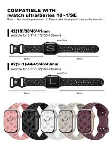 Hollow Silicone Band 41mm 40mm 44mm 45mm 42mm 38mm 49mm 46mm Cute Dog Paw Design, Soft Breathable Silicone Strap Compatible With Apple Watch Series 1-10, SE, Ultra