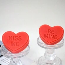 1 件硅胶模具、情书心形软糖巧克力饼干模具、厨房手工糖果布丁模具、香皂香味蜡烛石膏模具、厨房配件、烘焙工具、DIY 用品 - 白色 - 查看 5