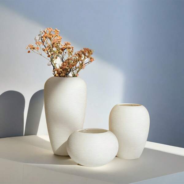 Jarrón de cerámica de estilo nórdico moderno y minimalista, obra de arte creativa para sala de estar, soporte de TV, decoración del hogar, arreglos florales, regalos, cumpleaños, graduación, decoración de habitación, jarrón de flores, jarrón de vidrio