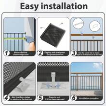 Froadp Stair Protection Net, Safety Net, Stair Protection Net, Balcony Net With Cable Ties, Nylon Ropes And Floor Stickers, Safety Net For Stairs, Balcony Railing.