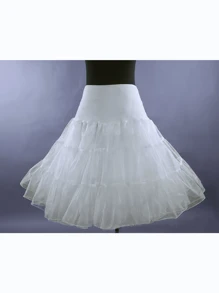 1pc Solid Color Polyester Lolita Dog Print Layered Petticoat Skirt, 60cm 4-Layer Soft Tulle Underskirt, Soft Girl Cosplay, Lolita Costume, Suitable For All Seasons Fall Clothes For Women - White - View 1
