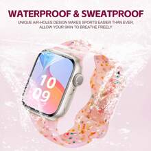 CyberDyer 1 szt. silikonowy pasek sportowy do zegarka kompatybilny z paskiem do zegarka 42 mm 44 mm 45 mm 46 mm 49 mm Modny pasek do zegarka smartwatch Miękki oddychający kolorowy pasek z kropkami dla mężczyzn i kobiet