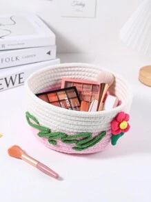 Cestino personalizzato fatto a mano su misura con nome tessuto, cestino fai-da-te per cosmetici o giocattoli, regalo per bebè o San Valentino, adatto per soggiorno, camera da letto, comodino, scrivania, accessori per lettini, essenziali per la borsa dell'ospedale, cestino grigio di piccole dimensioni, per la casa, il bagno e la cucina