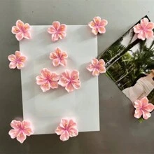 12pcs Peach Blossom Fridge Magnets, Cute Flower Decor Magnetic Stickers, Personalized Refrigerator Magnets, Suitable For Kitchen, Office, Whiteboard, Storage Cabinet, Dishwasher, Kitchen Decor, Home Decor, Holiday Gift For Friends, Party Favor