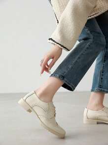 Stijlvolle, casual, veelzijdige, effenkleurige loafers