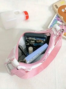 Sanrio 1 pieza Monedero con correa, bolso bandolera, monedero, bolso de mano de personaje de anime Kitty Cat con licencia oficial de Sanrio Hello Kitty, estilo de dibujos animados delicado y kawaii