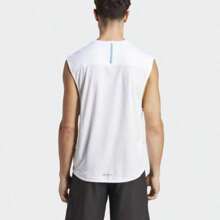 Adidas WO BASE SL TEE - Blue and White - View 2