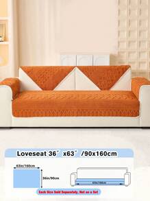 1pc Boho Solid Color Sofa Cover, Anti-Cat Scratch Sofa Cover,Durable Washable Universal Furniture Cover,Bedroom, Office, Living Room Home Decoration - Orange - View 16
