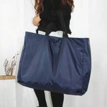 Shopping Bags Solid Color Zipper Large Capacity Shopping Bags Washable Reusable Simple Bag For New Fashion Resistant To Outdoor