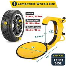 Tevlaphee Wheel Lock Anti-Theft Trailer Clamp Boot Lock For Cars Trucks SUVs Campers Adjustable Lug Nuts Cover - WheelClamp - View 4