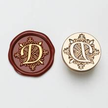 1 Stück 25mm Iris Buchstabenserie Feuerlack Siegelkopf, 26 englische Buchstaben Messing Kupfer Kopf Wachssiegel Stempel, Retro Handwerks Siegelkopf, geeignet für Kartenkuverts, Hochzeitseinladungen, Geschenkverpackung - 25MM - Übersicht 13
