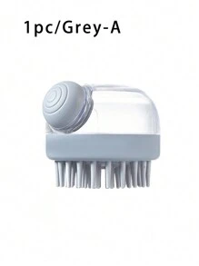 1pc Dog Wash Brush With Soap Dispenser, Silicone Bristles Pet Grooming Massage Shampoo Brush, Suitable For Long & Short Hair Dogs And Cats, Non-Electric Plastic Bath Tool