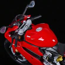 Burago 1:12 DUCATI 1199 PANIGALE Motorcycle Model With Base Motorcycle Racing Collection Desktop Ornaments New Year Birthday Christmas Gift For Kids