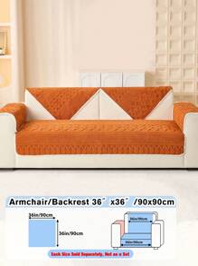 1pc Boho Solid Color Sofa Cover, Anti-Cat Scratch Sofa Cover,Durable Washable Universal Furniture Cover,Bedroom, Office, Living Room Home Decoration - Orange - View 13