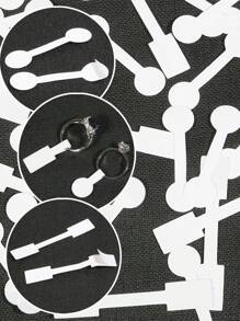 100pcs/Pack Jewelry Price Tags Stickers -Jewelry Tags For Pricing Self Adhesive White Blank Jewelry Identification Label Ring Price Tags For Necklace Earring Price Identify Rectangle Label