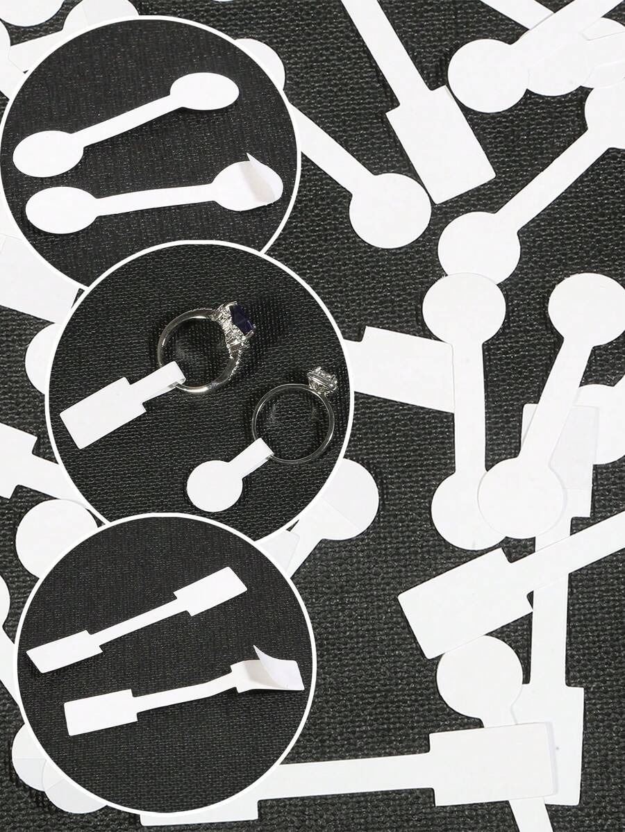 100pcs/Pack Jewelry Price Tags Stickers -Jewelry Tags For Pricing Self Adhesive White Blank Jewelry Identification Label Ring Price Tags For Necklace Earring Price Identify Rectangle Label