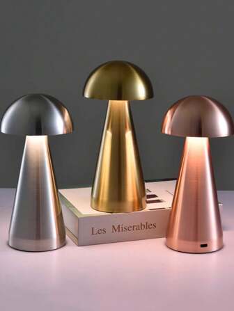 1pc Minimalist Nordic Style Metal LED Rechargeable Desk Lamp, Dimmable And Color Tunable, Suitable For Bar, Cafe, Dining Room, Home Decor, Bedroom, Living Room