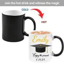 1 sztuka 11oz Graduation Season Name/Data Dostosowany Kolor-Zmieniający Wrażliwy Na Temperaturę Ceramiczny Kubek, Ceramiczny Kubek, Kubek Śniadaniowy, Spersonalizowany Kubek Do Kawy, Prywatny Ekskluzywny Kubek Na Wodę, Jest Najlepszym Wybór Na Prezenty, Prezenty Urodzinowe na Sezon Graduation, Prezenty Na Boże Narodzenie Na Święto Dziękczynienia