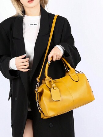 1pc Fashionable Women's Shoulder Bag, Suitable As Mother's Day Gift, Minimalist Casual Design, Ladies' Shoulder Crossbody Bag, Middle-Aged Mom Bag, Soft Leather, Large Capacity Women's Handbag, Office Lady Commuter Bag, Pillow-Shaped Bag, Suitable For Work, Shopping, Leisure And Other Occasions