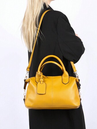 时尚女士单肩包，适合作为母亲节礼物，简约休闲设计，女士单肩斜挎包，中年妈妈包，柔软皮革，大容量女士手提包，OL通勤包，枕形包，适合工作、购物、休闲等各种场合。