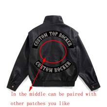Custom Embroidered Decorative Stickers Of Two Banners With Different Shapes And Fonts Can Be Used For Leather Jackets, Cycling Clothes And Other Decorations, Which Can Be Ironed Or Sewn By Hand