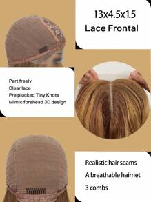 13X4,5X1,5 Glueless Lace Front Perücke, vorgezeichnete synthetische Körperwellen-Perücke zum Aufsetzen und Losgehen, Lace Front Perücke für Frauen