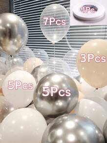 21 个透明、肤色、白色、金属色和银色乳胶气球，适用于婚礼、户外生日派对 - 彩色 - 查看 4