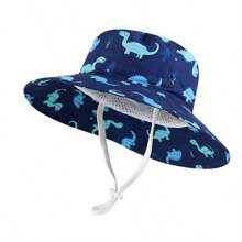 婴儿遮阳帽，可爱宽檐夏季渔夫帽，男女宝宝均适用 - 男童印花大沿盆帽 - 查看 27