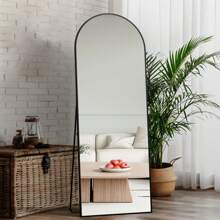 CISTEROMAN Full Length Mirror Arched Mirror, Floor Mirror With Stand, 64" X 21" Full Body Mirror Black Arch Standing Mirror Large Bedroom Mirror - màu đen - Xem 4