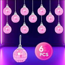 6 件粉色镜面简约时尚休闲装饰球