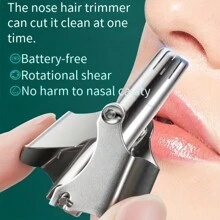 1 pièce Tondeuse à poils de nez lavable manuelle pour hommes et femmes, en acier inoxydable, tondeuse à poils de nez portable