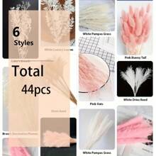 Ramo de 44/53 piezas de hierba de la pampa artificial - Ratán sin batería, para decoración de fiesta, Día de San Valentín, Navidad, Pascua, regalos de Acción de Gracias, cumpleaños, graduación, decoración de otoño