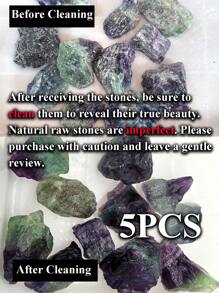 QYDCX Natural Rough Rainbow Fluorite Raw Crystal Stones, Mineral Specimen Gemstone, Multi-Color Fluorite Gemstones For Wire Wrapping, Tumbling, Lapidary, Chakra Healing, Reiki, Good Luck, Aquarium/Home Fish Tank Decorative Bonsai Flower Pot Decorations, Jewelry Making And Home Decor - Unique Personalized Style Accessories - Classic - View 7