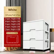 5/4/3/2/1 Drawer Style Storage Cabinet, Narrow Gap Side Shelf Unit, Multi-Layer Plastic Bedside Cabinet, Bathroom