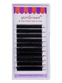 10 fileiras de Cílios Postiços Glam&Need com Formato de Flor Automático, Volume, Bloom 3D, Pré-fabricado, Fans Naturais, Macios, Luz, Cílios Individuais Densos Falsos de Vison
