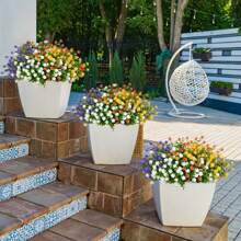 10pcs Artificial Christmas Decorations, UV-Resistant Fake Greenery For Outdoor, High-Quality Anti-Oxidation Boston Fern Real Touch Lifelike Plants, Home/Kitchen/Room/Wall Decor, Hanging Planter For Indoor/Outdoor Garden, Suitable For Halloween, Mother's Day, Valentine's Day Decoration Gifts Birthday Graduation,Garden Decor,Outdoor Plant,Gardening,Fake Flowers