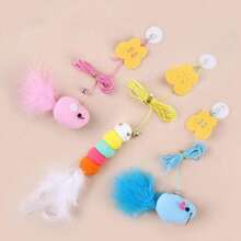2件/套猫玩具秋千粘盘弹力挂门老鼠毛毛虫羽毛铃铛逗猫棒弹力长绳猫咪互动玩具小猫配件宠物用品礼物逗猫玩具腕带羽毛毛毛虫逗猫绳长绳逗猫弹力挂门猫玩具逗猫器宠物小猫互动玩具 - 彩色 - 查看 11