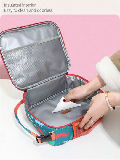 1pc Insulated Lunch Box - Keeps Food Fresh And Warm, Large Capacity, Cartoon Pattern Insulation Bag, Ideal Choice For Back To School