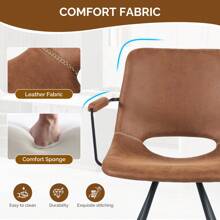 Nalupatio 2-Piece Dining Chair Set, Medieval Modern Dining Chair, Suitable For Dining Rooms, Living Rooms, And Reception Rooms - Brun - Visa 4