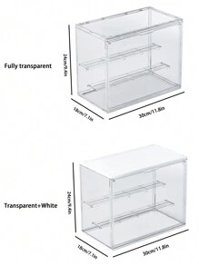 1pc Caixa de armazenamento de acrílico para exibição, organizador de mesa transparente com protetor de capa contra poeira, estatueta colecionável, boneca, armário de armazenamento de bloco de construção, organizador empilhável para quarto, sala de estar, escritório - Claro - Ver 6