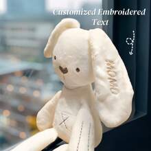 Personalized Embroidered Text, Embroidered Date Of Birth, Soothing Rabbit, Valentine's Day Gift, New Year's Gift, Suitable For Couples, The Elderly, Birthday Commemorative Gift, Customized Stuffed Dolls, Sensory Plush, Emotional Comfort - Multicolor - View 8